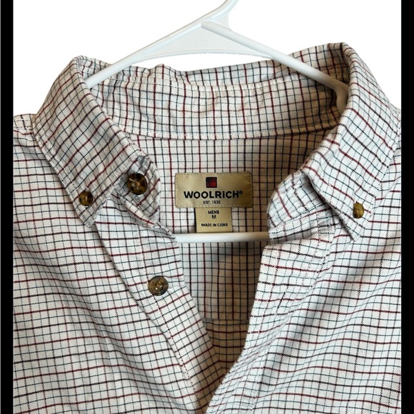 Woolrich Men’s Red Blue Check Long Sleeve Button Down Size Medium - Picture 2 of 4